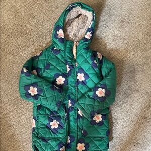 Boden Teal and Navy Floral Jacket (Size 7-8)